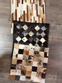 Cowhide Patchwork pillow case– Set of 3