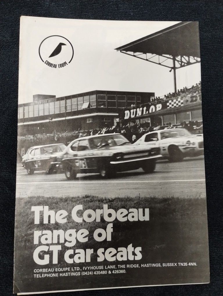Vintage 1970's Corbeau Equipe GT racing seat catalog/flyer, European