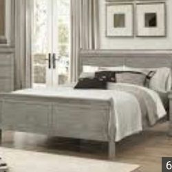 Brand new king bed frame + dresser + mirror + nightstand 4PCs bedroom set, 5-drawer chest is extra