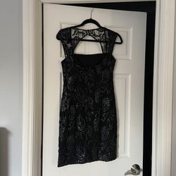  Black Sequin Cocktail Dress