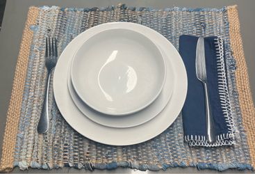 NEW Hand Woven 14x19 Blue Placemats