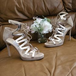 Women's Jimmy Choo Tan Suede & Patent Leather Ankle Heels Size 7 US