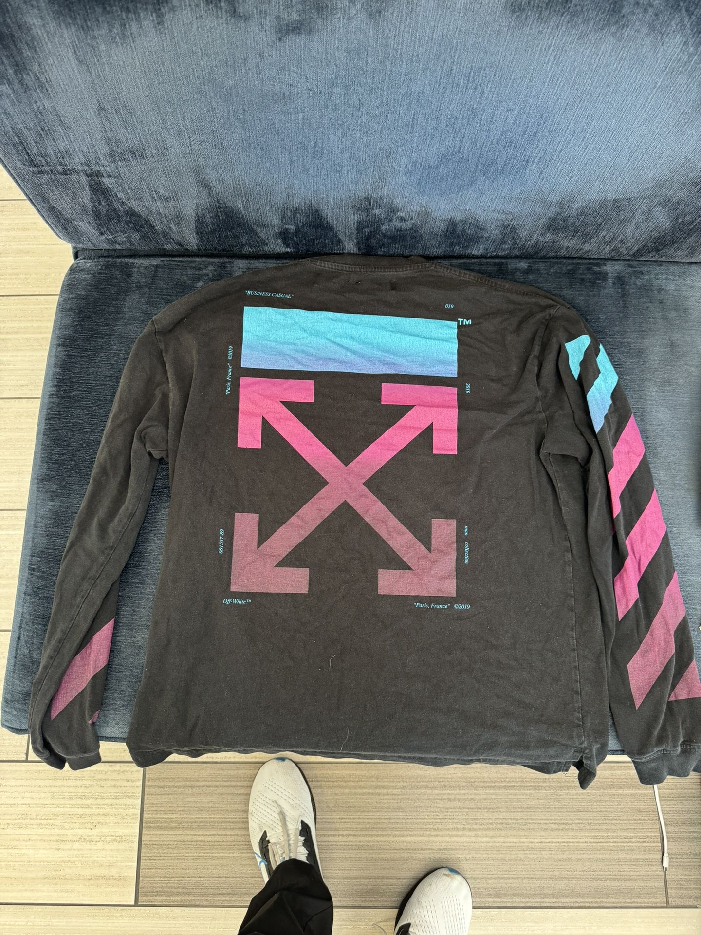 Off White Diagonal Gradient Sweater