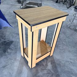Wood and Black Side Table with Bottom as Shelf
