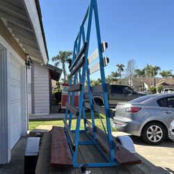 Glass/granite/plywood steel rack