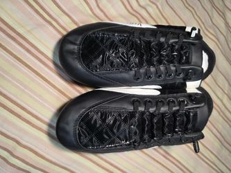 Black Lace-Up Sneakers with Quilted Detail