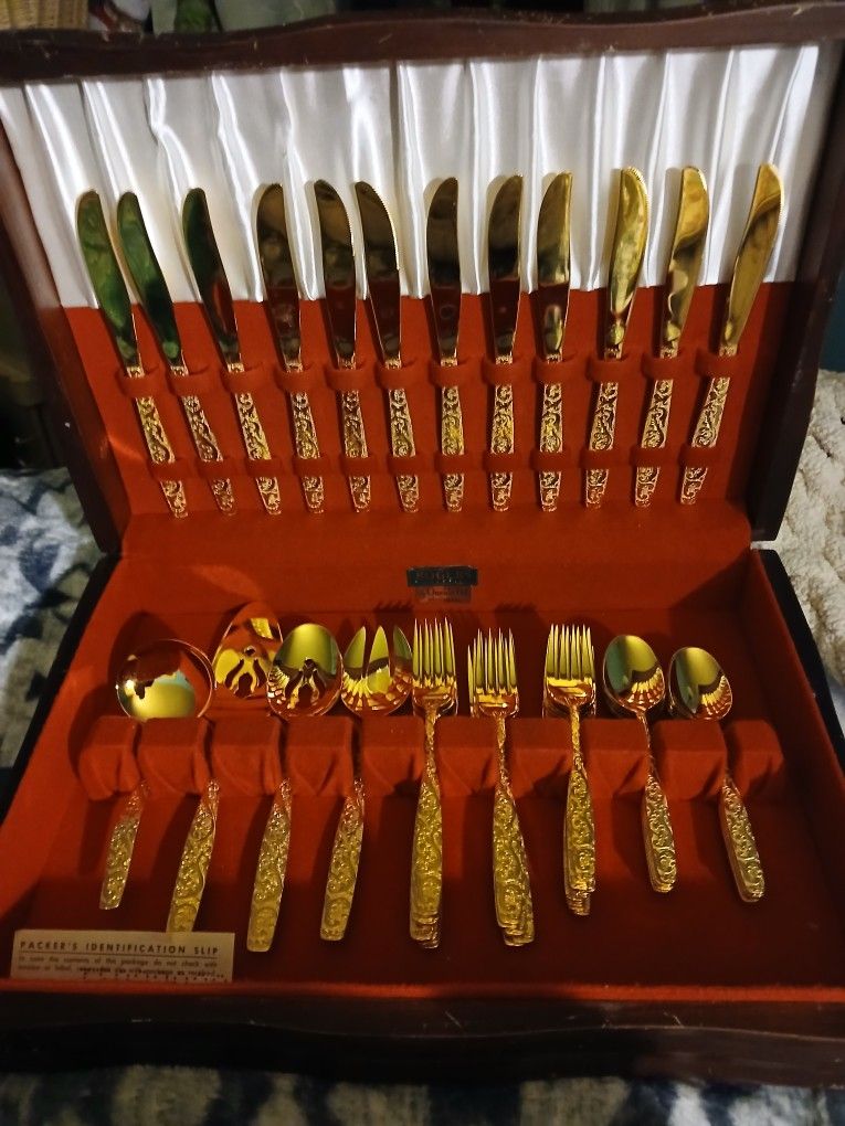 Gold Plated Silverware Set