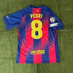 Fc Barcelona 25 / 26  Home Kit Jersey #8 Pedri Champions League Edition  Fan Edition Quality & UCL Patches