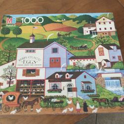 New 1988 Charlie Wysocki's 1000 Piece "Americana" Country Town Landscape Puzzle
