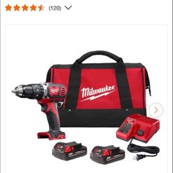 Hammer Drill Driver kit With 2 Batteries  Millwakee