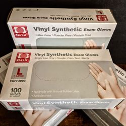 600ct Vinyl Synthetic Exam Gloves Large Latex Free Powder Free Disposable Bulk