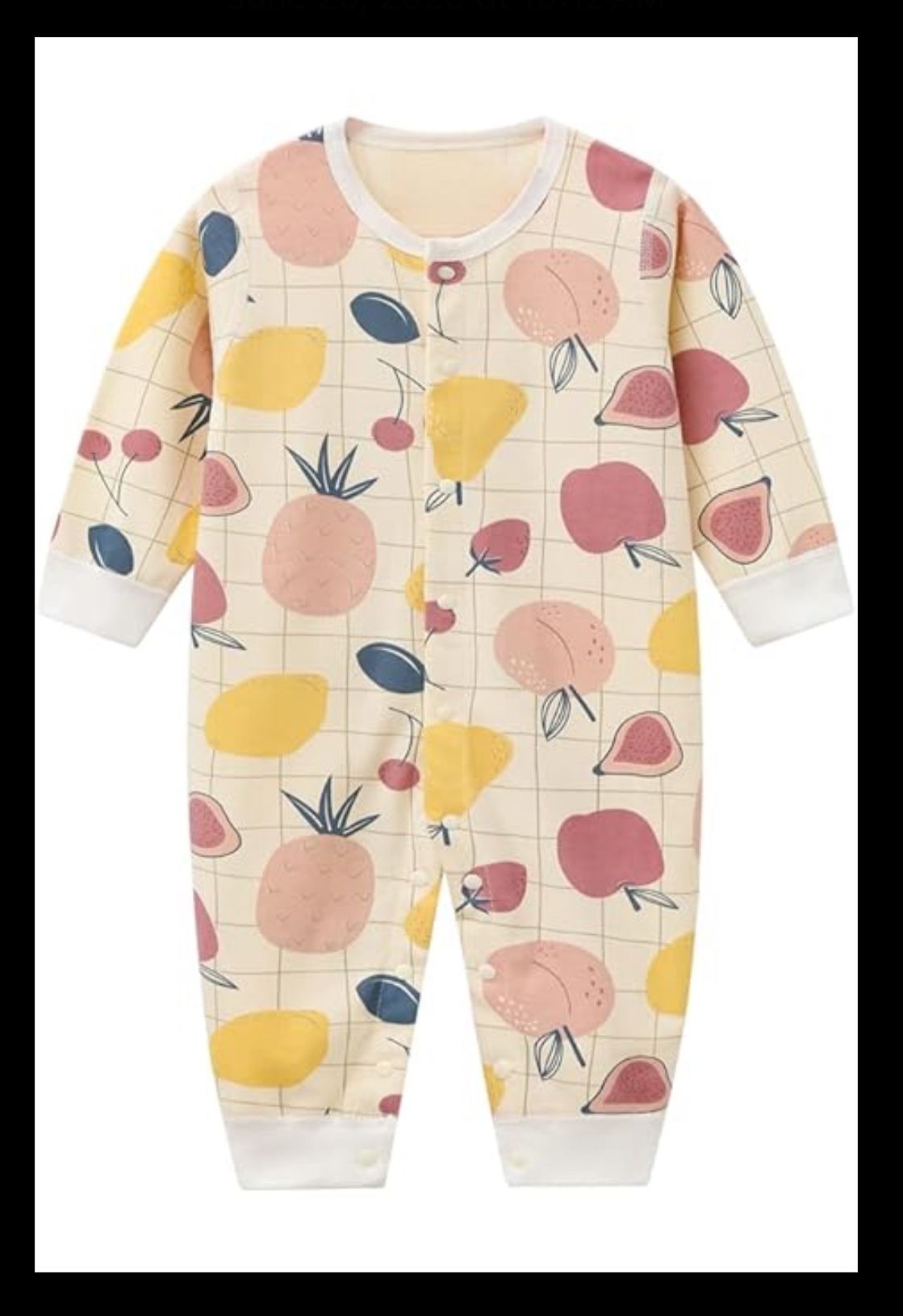 Summer Fruit Print Pajamas One Piece 6-9 months