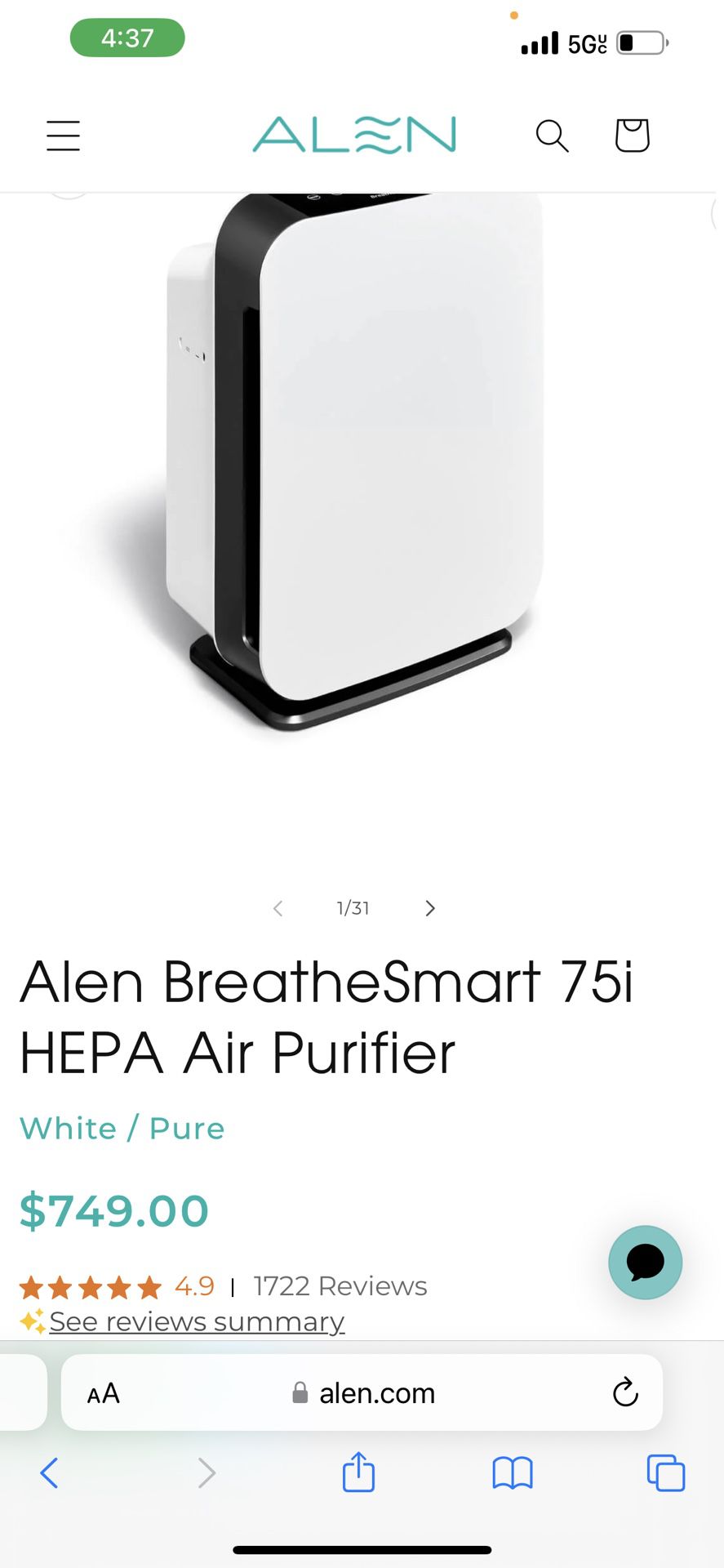 Alan Air purifier i75
