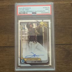 2024 Bowman First Leo De Vries autograph PSA 9