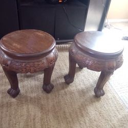 Two Antique Hand Car Footstools