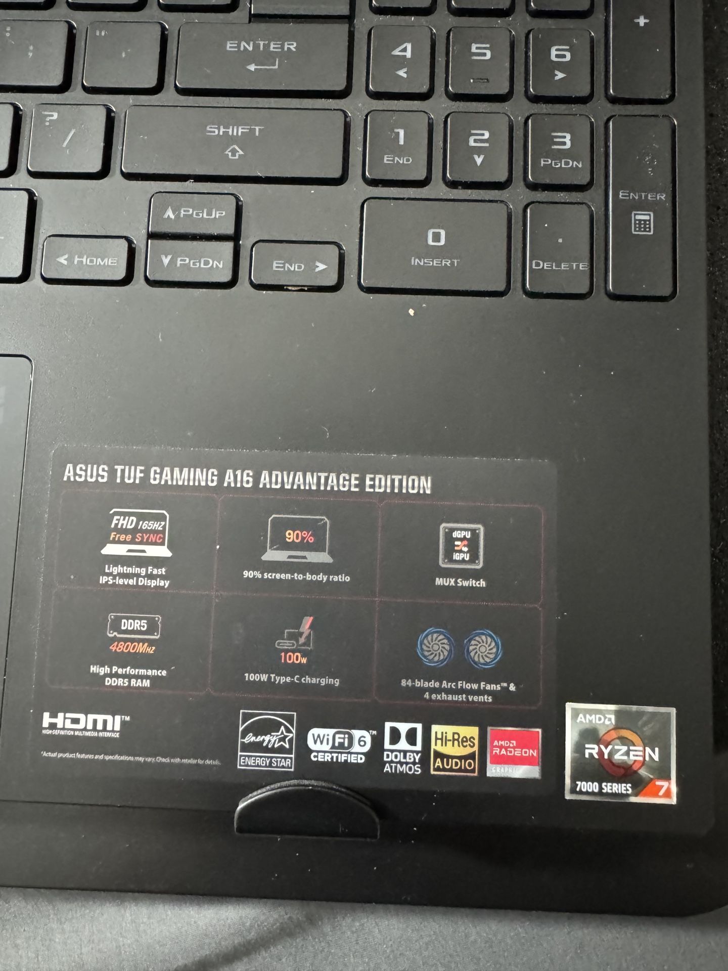 Asus Tuf A16 7700s 8gb With 16gb Ddr5 And 500gb Storage