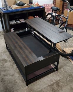 Magnussen Home Parker Wood Convertible Lift-Top Coffee Table - Dark Brown - Rustic/Industrial
 GDDT