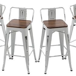 Bar Stools Set of 4 Counter Height Stools 