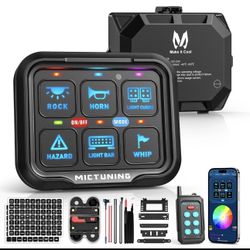 MICTUNING P8Y Ultra 6 Gang RGB Switch Panel -App & 230FT Remote Control Dimmable