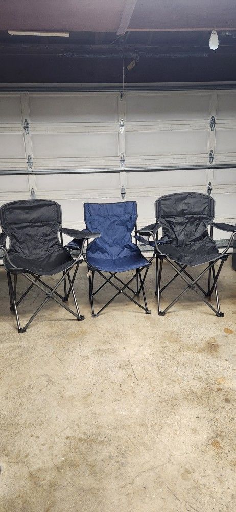 Oversized Quad Camping Chair 300-lb Weight Capacity. All 3 Chairs For $25. 