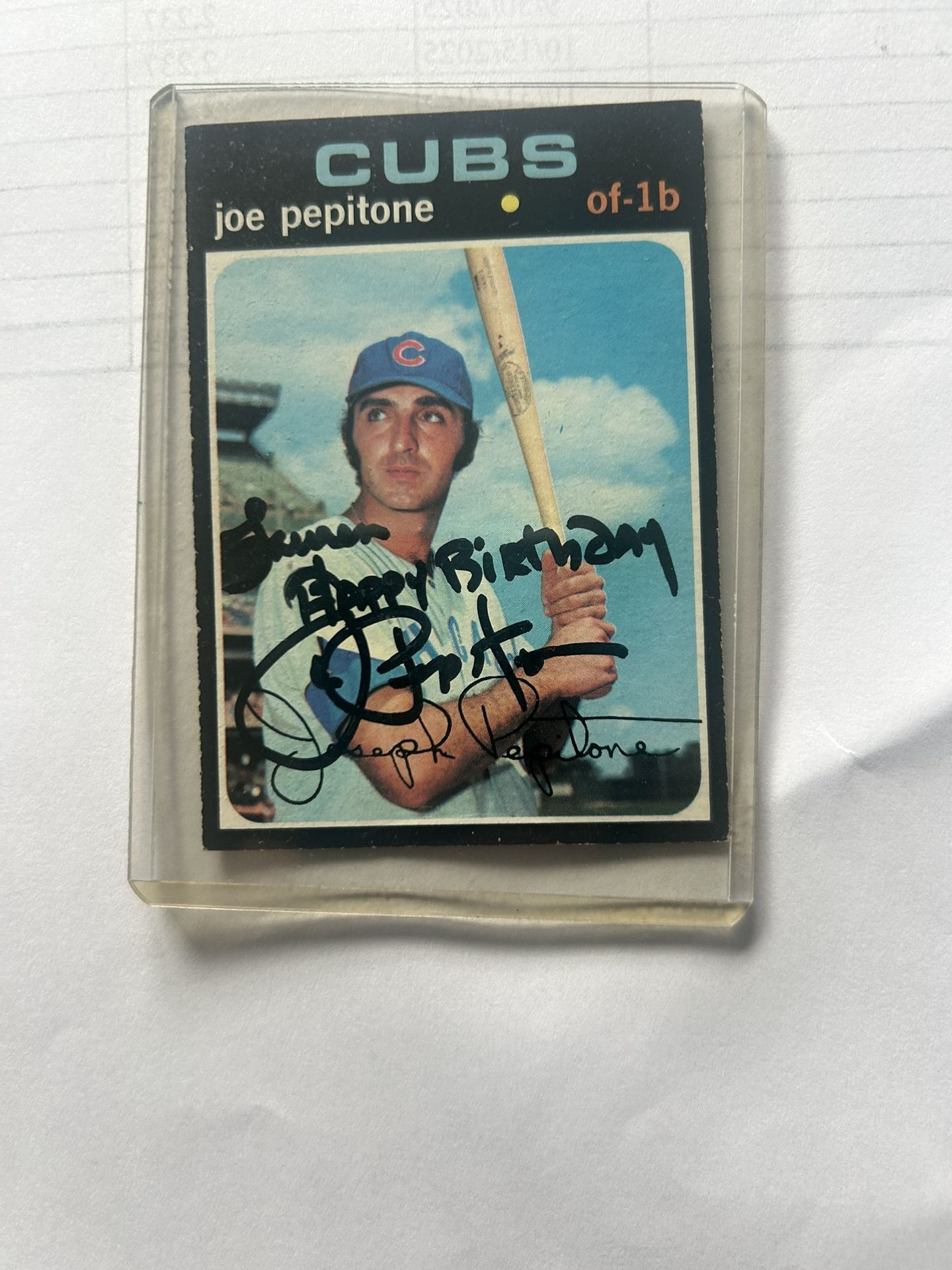 Signed 1971 Topps Joe Pepitone 
