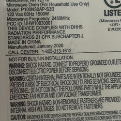 Hamilton beach 1500 W Microwave  Black