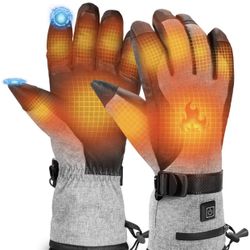New in box Rechargeable Heated Gloves for Men and Women,Waterproof Touchscreen Battery Powered Gloves,Winter Thermal Warm Gloves for Hunting Fishing S