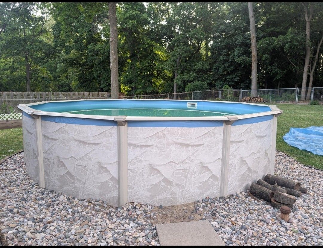 Independence 18 ft. Round 52 in. Deep Hard Sided Above Ground Deluxe Pool Package