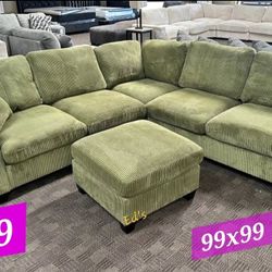 BRAND NEW 4PCS SECTIONAL SOFA SET WITH OTTOMAN AND ACCENT PILLOW INCLUDED $529