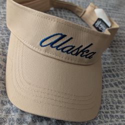 NEW Alaska Embroidered Visor - Khaki Tan, Adjustable, 100% Cotton