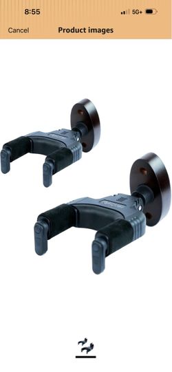 Guitar Wall Mount 2 Pack Black,AutoLock+AutoFit Yoke for Acoustic/Electric
