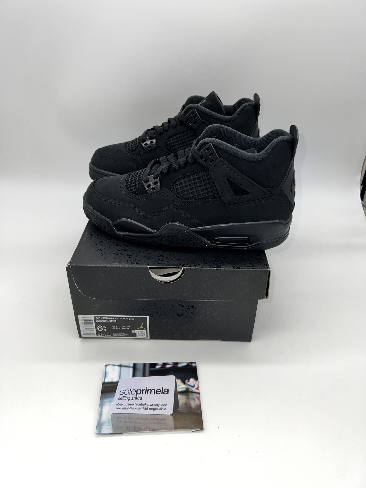 Jordan 4 Retro Black Cat (2025) (GS) (SZ6.5)