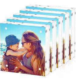 HELPLEX 5 Pack 8x8 Acrylic Picture Frames