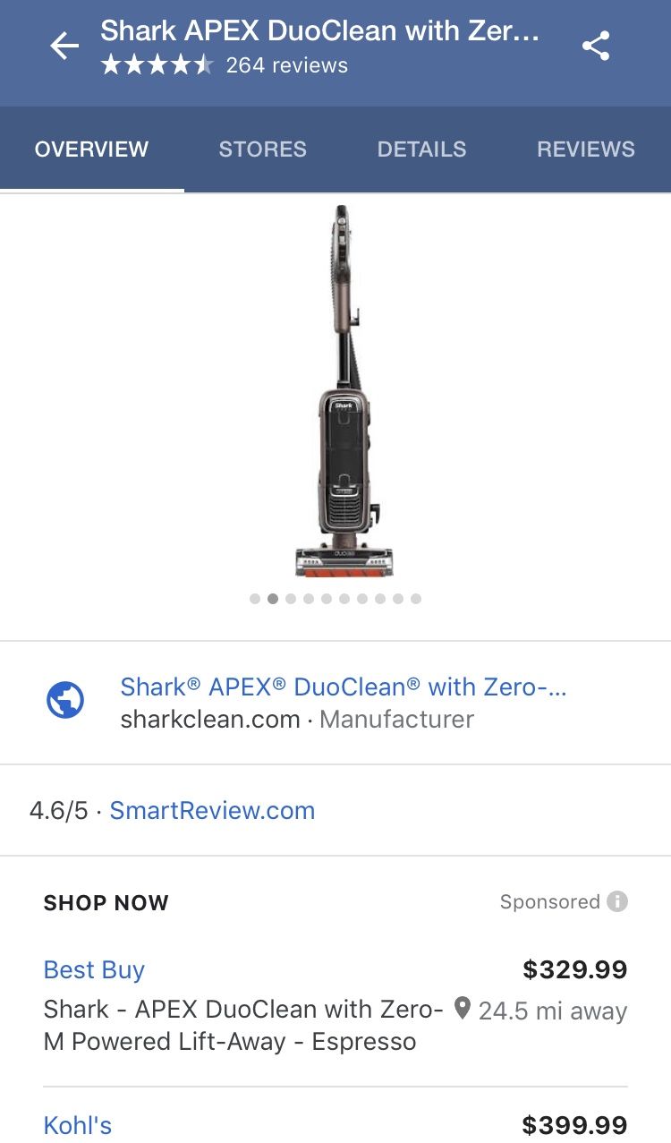 Shark Apex DUOCLEAN with zero m tech