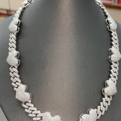 925 Silver With Moissanite Diamond Necklace 
