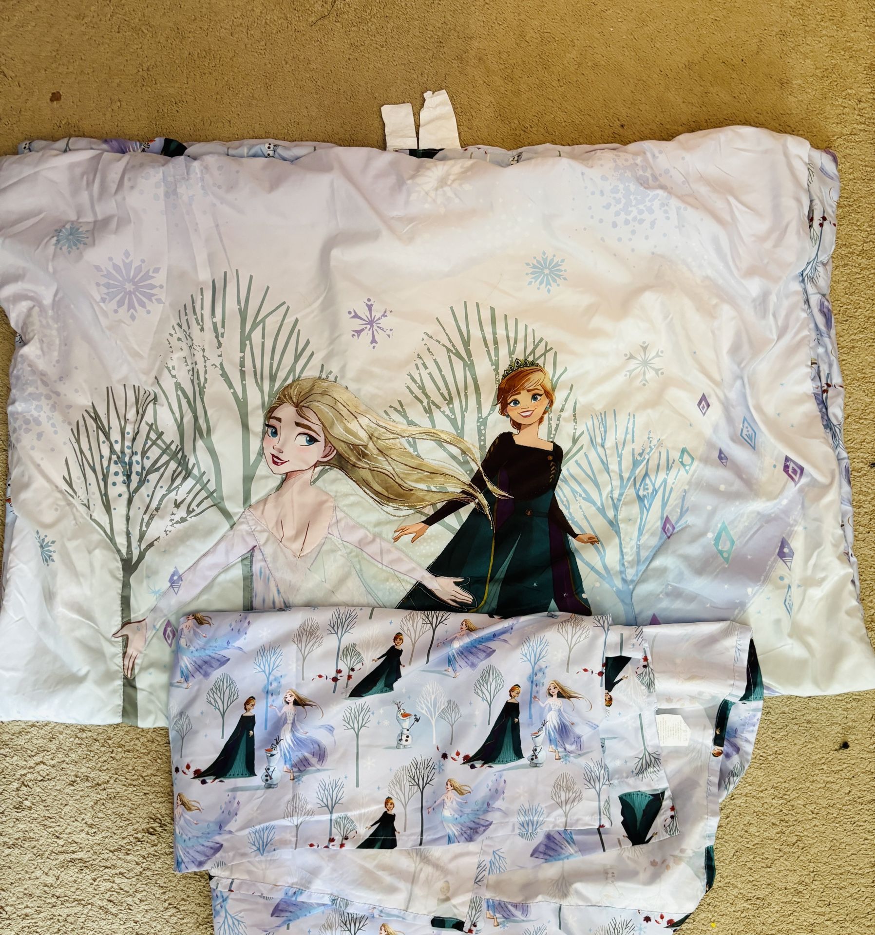 Frozen Girl’s Comforter and NON-Fitted Sheet Set (Size - CRIB)