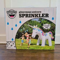 BigMouth Inc. Ginormous Inflatable Unicorn Sprinkler, Outdoor Summer Water Game & Splash Toy for Yard, 6 Feet Tall