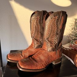 Size 12 Ostrich Leg Emboss “dinosaur” Cowboy Boot