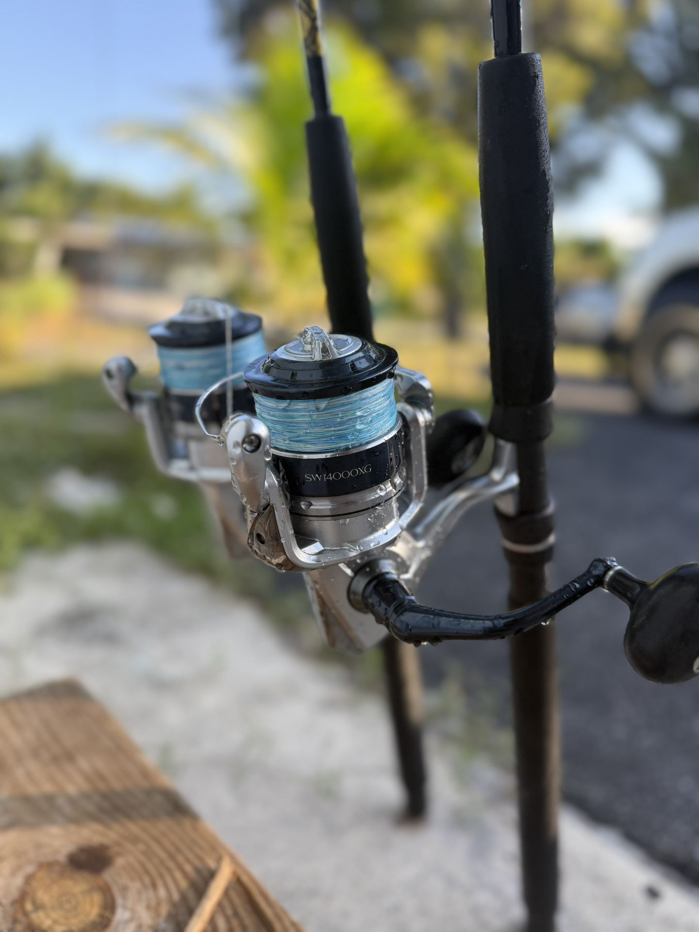 2 Chaos rods W/ Shimano 14000 Reels- Vert jig Set Up