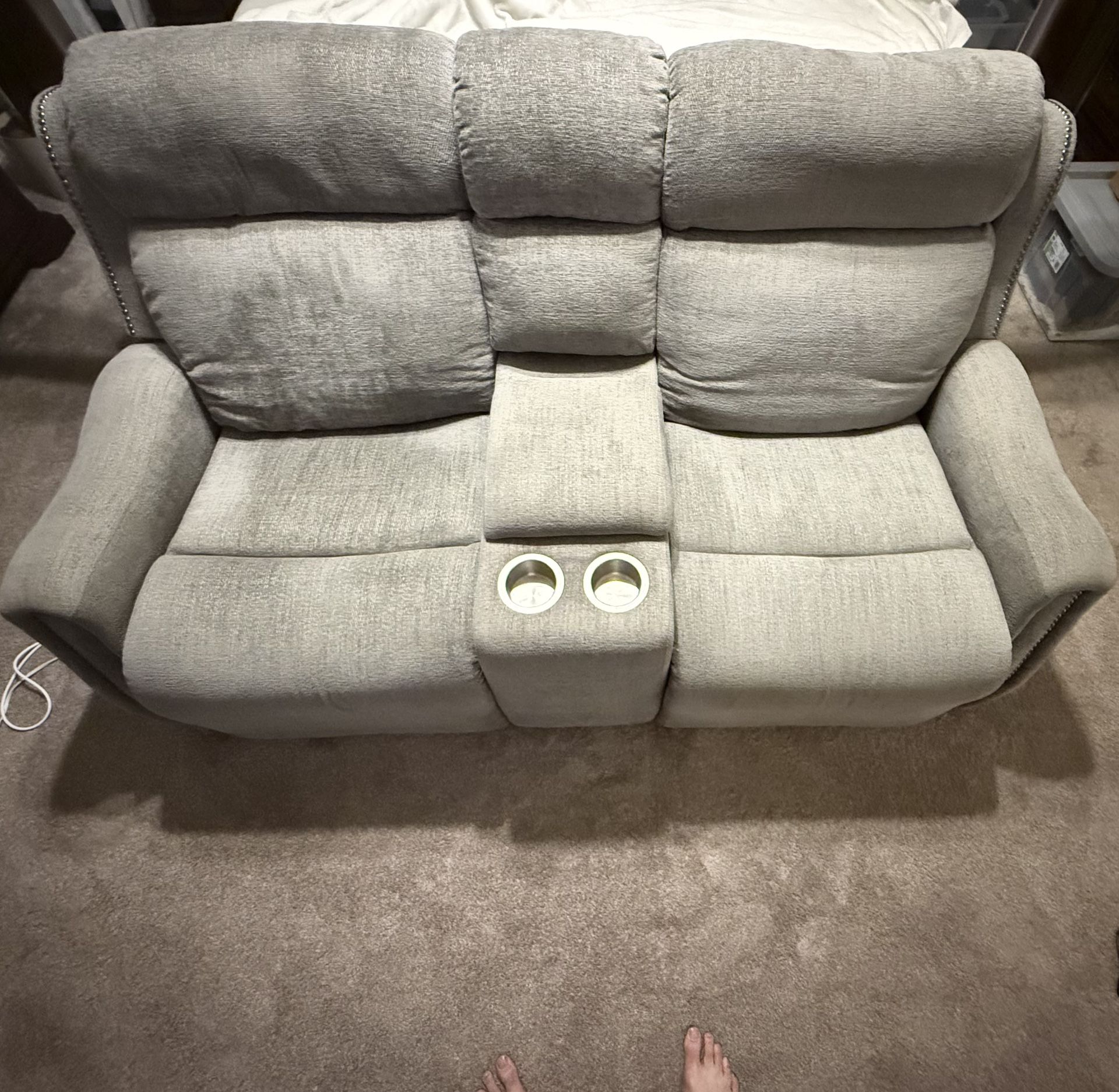 Grey Recliner Loveseat