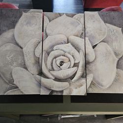 Rose Frame 3 Piece Canvas
