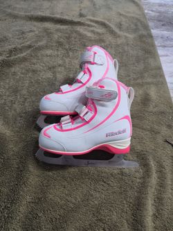 Riedell Girls Ice Skates White Pink