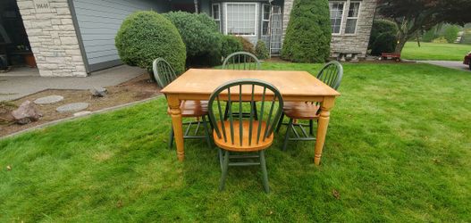 Wood table with 4 chairs
