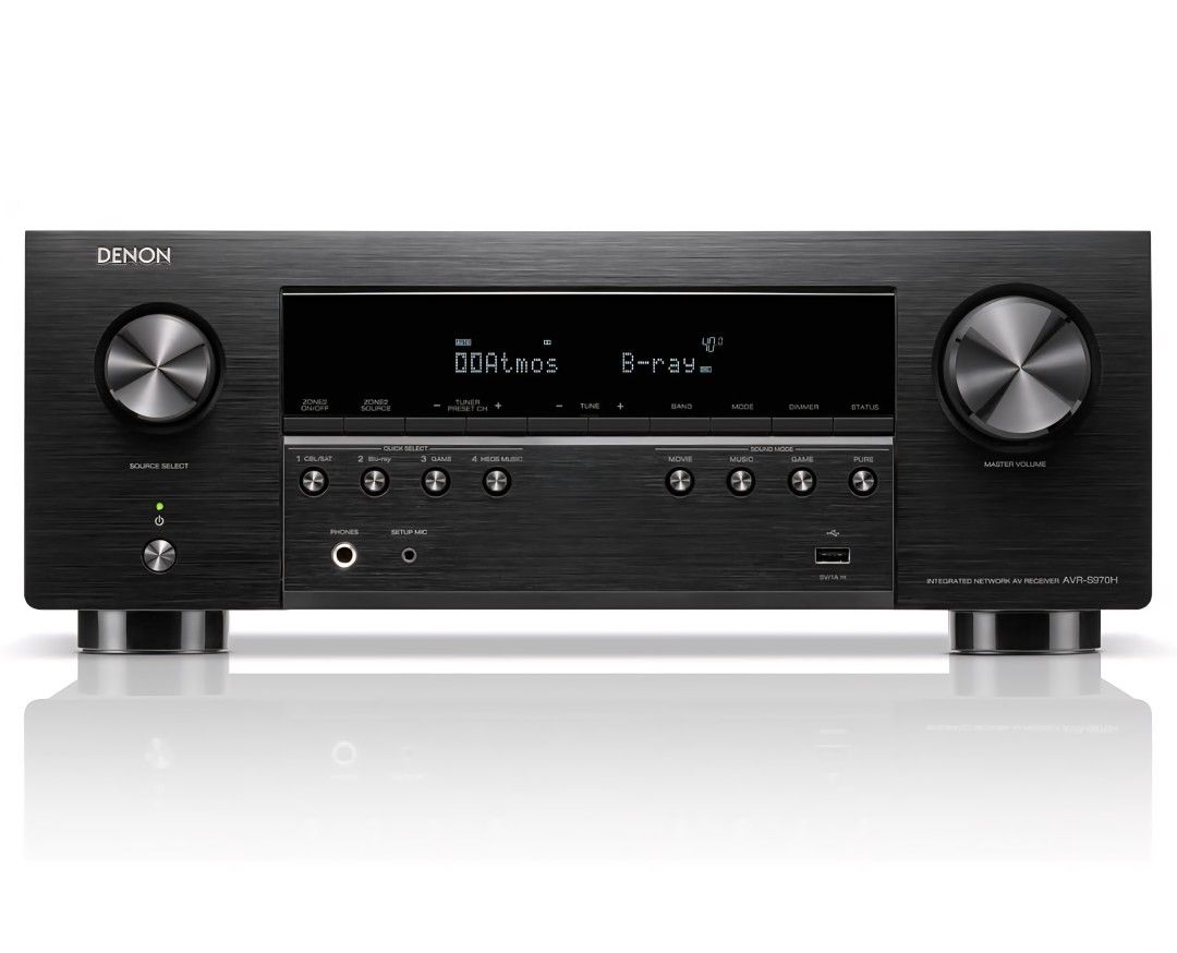 Denon AVR-S970H 8K Ultra HD 7.2 Channel (90Watt X 7) AV Receiver - Built for Gaming, Music Streaming, 3D Audio & Video