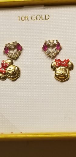 Minnie Mouse....Infant Earrings..10k Gold 65.00