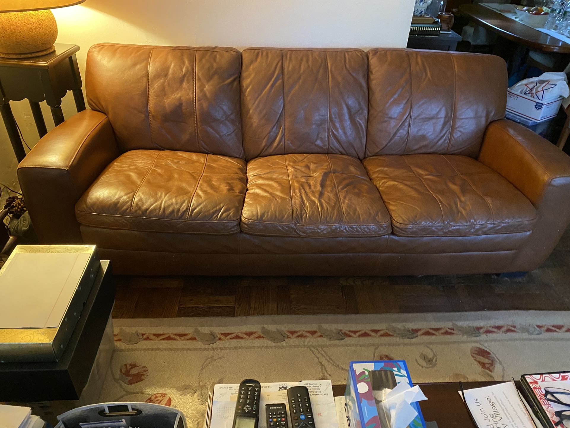 Brown Leather Couch