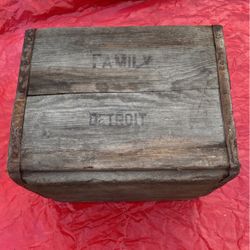 Vintage Family Detroit Wooden Milk Crate