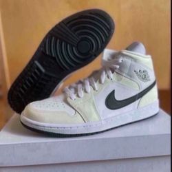 Nike Air Jordan 1 Mid Coconut Milk  Womens Size 11W/9.5 Mens Brand New