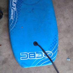 boogie board and life vests