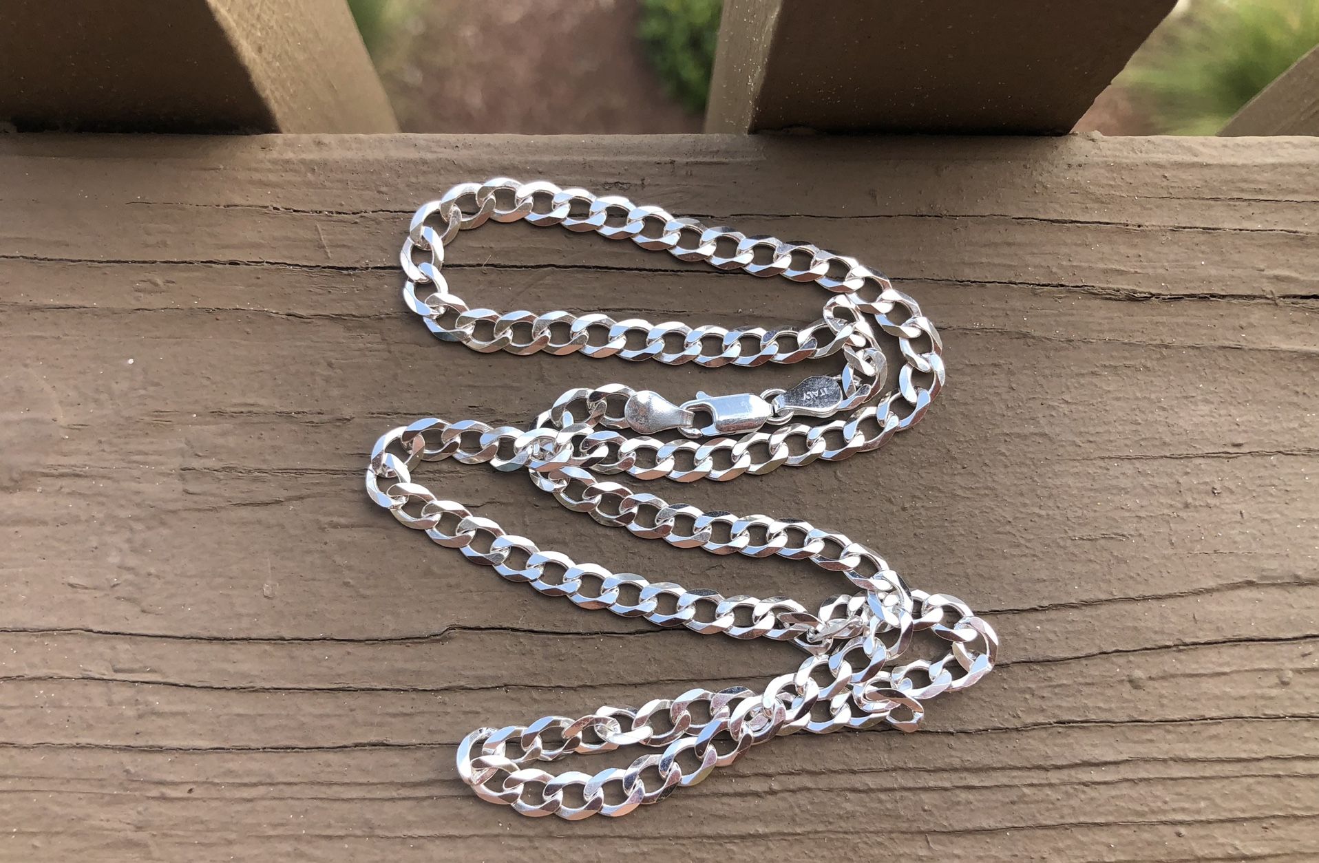 Nice NEW Sterling Silver .925 Cuban 20” Chain 5 MM Made In Italy